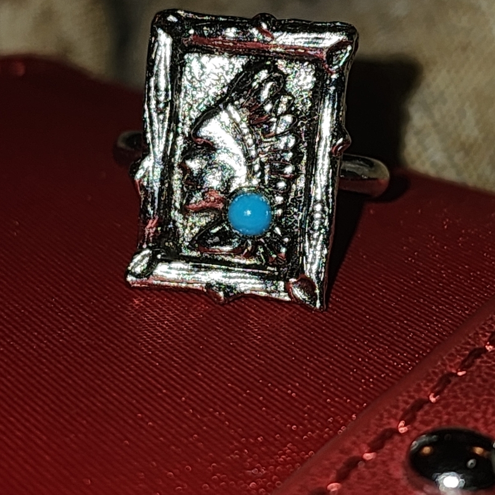 Silver Ring with Turquoise Accent